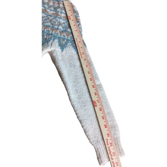 Y2K Fair Isle Sweater M Apres Ski Nordic Jumper Fuzzy VTG Anthropologie Luna Ivy - Picture 10 of 11